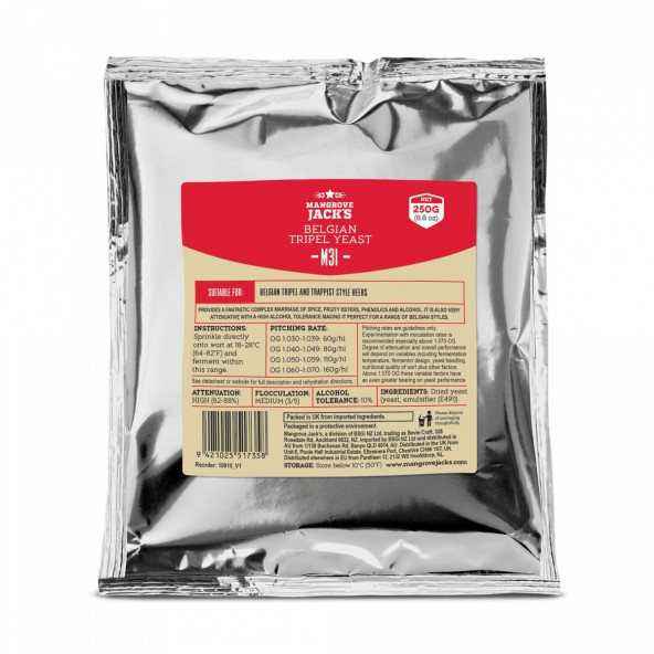 Trocken Bierhefe Belgian Tripel M31 - 250 g - Mangrove Jack's Craft Series