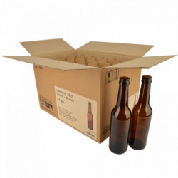 Bierflasche Longneck 33 cl, braun, 26 mm, Karton 24 St.