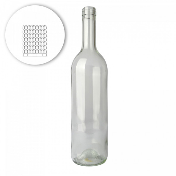 Weinflasche Bordeaux 75 cl, weiß - Palette 1631 St.