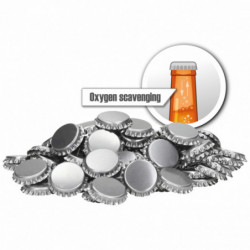 Kronkorken 26 mm - sauerstoffabsorbierend - silber - 100 St.