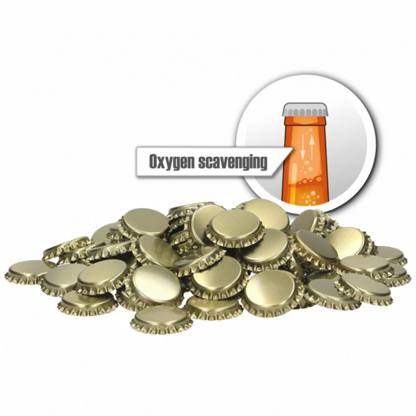 Kronkorken 26 mm - sauerstoffabsorbierend - gold - 1.000 St.