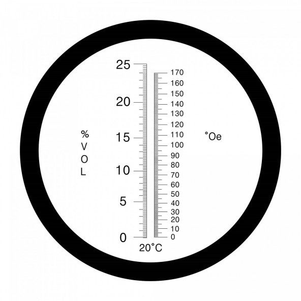 Refraktometer 0-170°Oe / 0-25 Vol.-% mit ATC 5