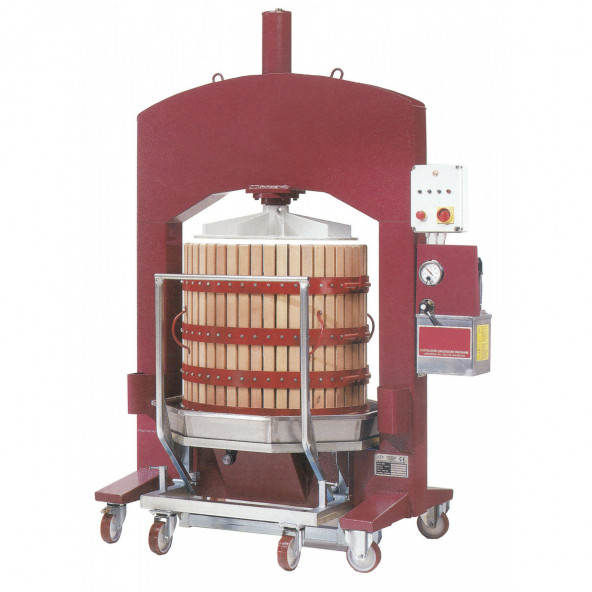 Elektro-hydraulische Obstpresse 475 l mit Fahrgestell