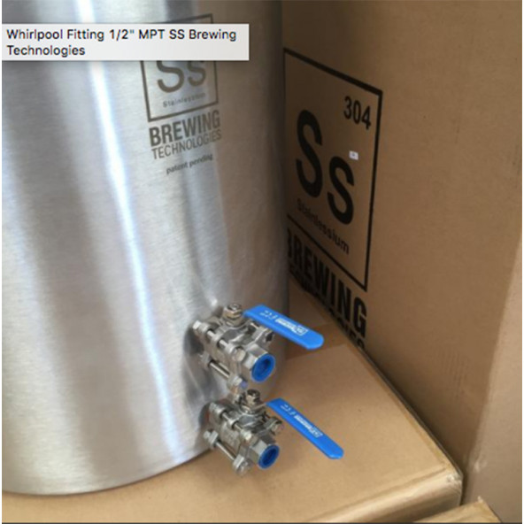 Ss Brewtech™ Whirlpool-Anschlussstück 1/2" (13 mm) MPT mit 1 Schottverschraubung 6