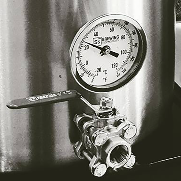 Ss Brewtech™ Thermometer (mit Ss Logo) für  Braukessel  mit Schottverschraubung 6