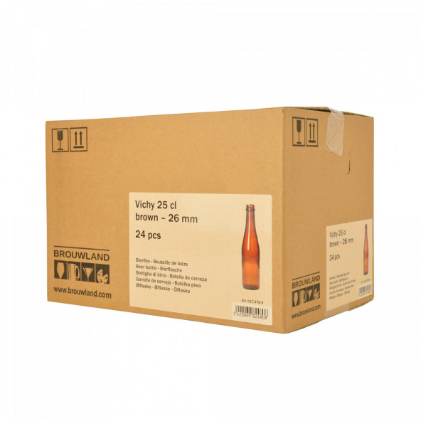Bierflasche Vichy 25 cl, braun, 26 mm, Karton 24 St. 2