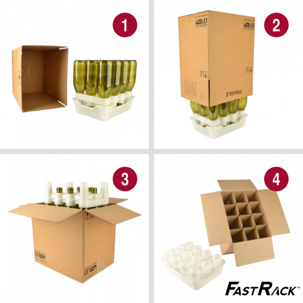 Weinflasche Bordeaux 75 cl, grün, Karton 12 St. 3