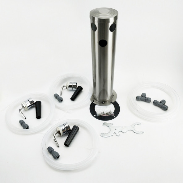Tap Font Kit 3 taps - gebürstetes Edelstahl