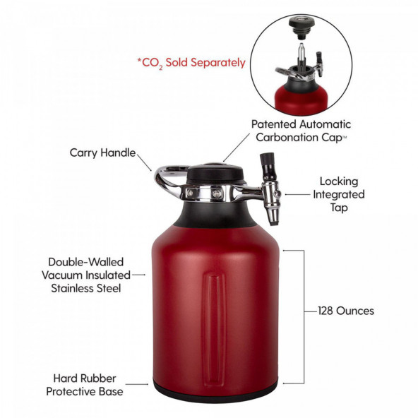 GrowlerWerks uKeg™ Go Big 128 Chili - 3,8 l 3