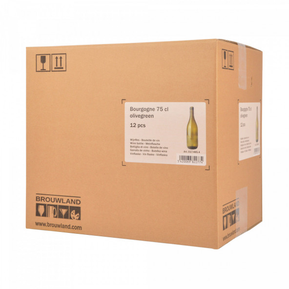 Weinflasche Burgund 75 cl, Olivengrün, Karton 12 St. 2