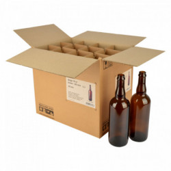 Bierflasche Belge 75 cl, braun, Kronkorken 26 mm, Karton 12 St.