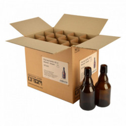 Bügelflasche 33 cl Steinie, braun, ohne Verschluss, Karton 12 St.
