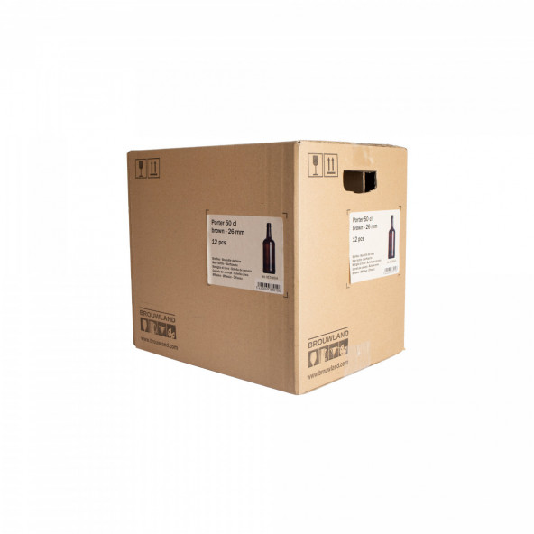 Bierflasche Porter 50 cl, braun, 26 mm, Karton 12 St. 1