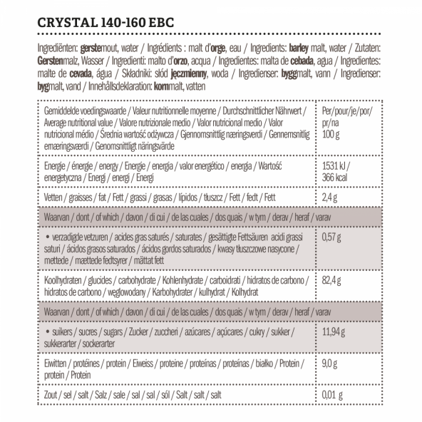 Castle Malting Crystal Malz 140-160 EBC 1 kg 2