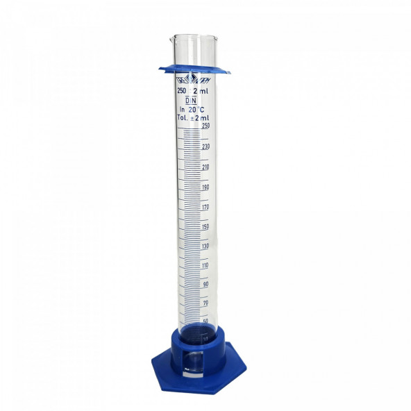 Graduierter Messzylinder aus Glas 250 ml - Kunststoff-Fuß