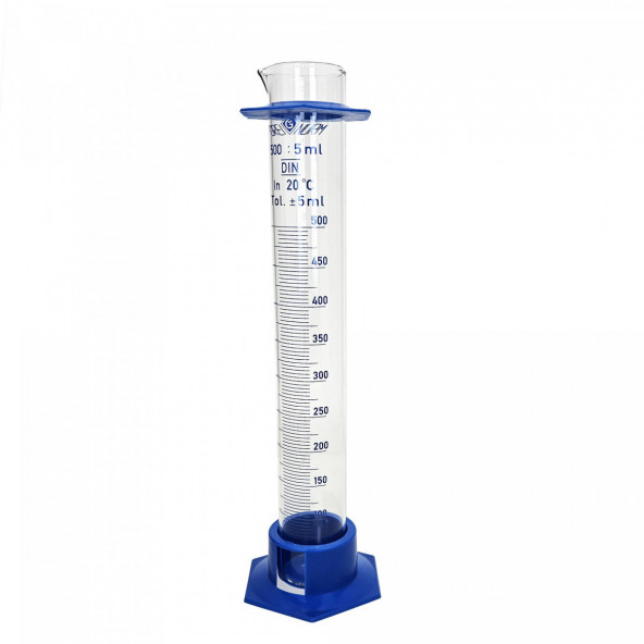 Graduierter Messzylinder aus Glas 500 ml - Kunststoff-Fuß