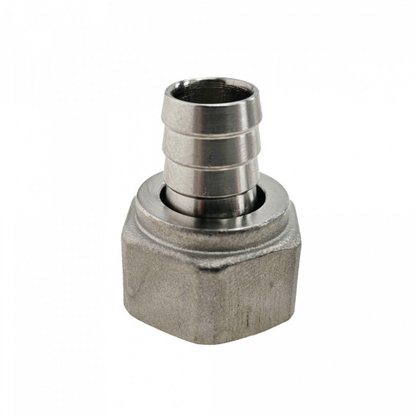 Brewferm Schlauchtülle mit Mutter aus Edelstahl 1/2" IG zu 13 mm