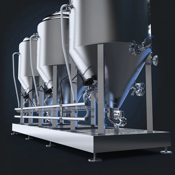Ss Brewtech™ Cold Side Skid 1 bbl Combo mit 3 Unitanks  3