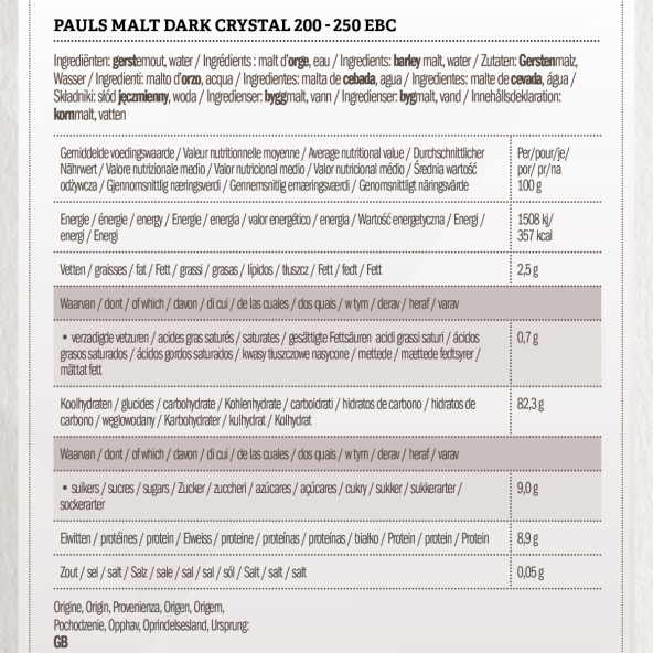 Pauls Malt - Dark Crystal 200 - 250 EBC 1 kg 3