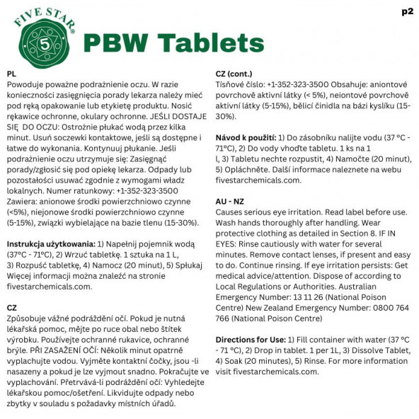 PBW Five Star Tabletten 50 x 2,5 g 6
