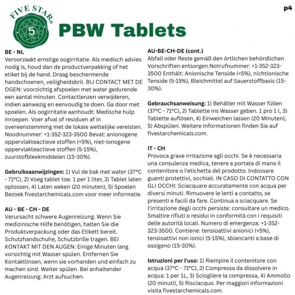 PBW Five Star Tabletten 50 x 2,5 g 8