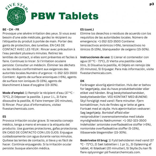 PBW Five Star Tabletten 50 x 2,5 g 7