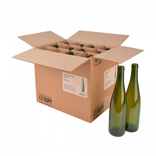 Weinflasche Schlegel 75 cl, olive, Karton 12 St.